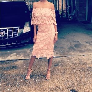 Gianni Bini Pink Floral/Lace Dress